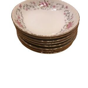 Astro Portelan trimmed gold dessert dishes nwot​​​​​​​​​